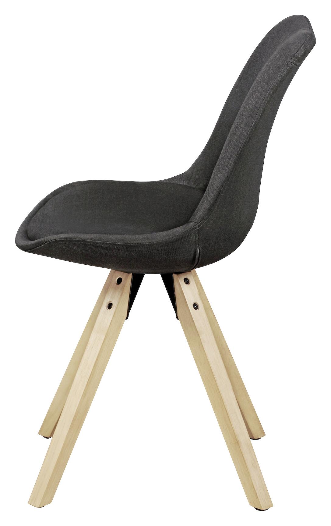 MID.YOU Schalenstuhl Lima Anthrazit Beine Echtholz 2er-Set