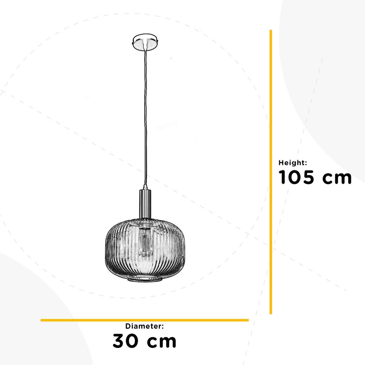 Hängeleuchte Doroty Braun D: 30 cm - Braun, KONVENTIONELL, Metall (30/105cm)
