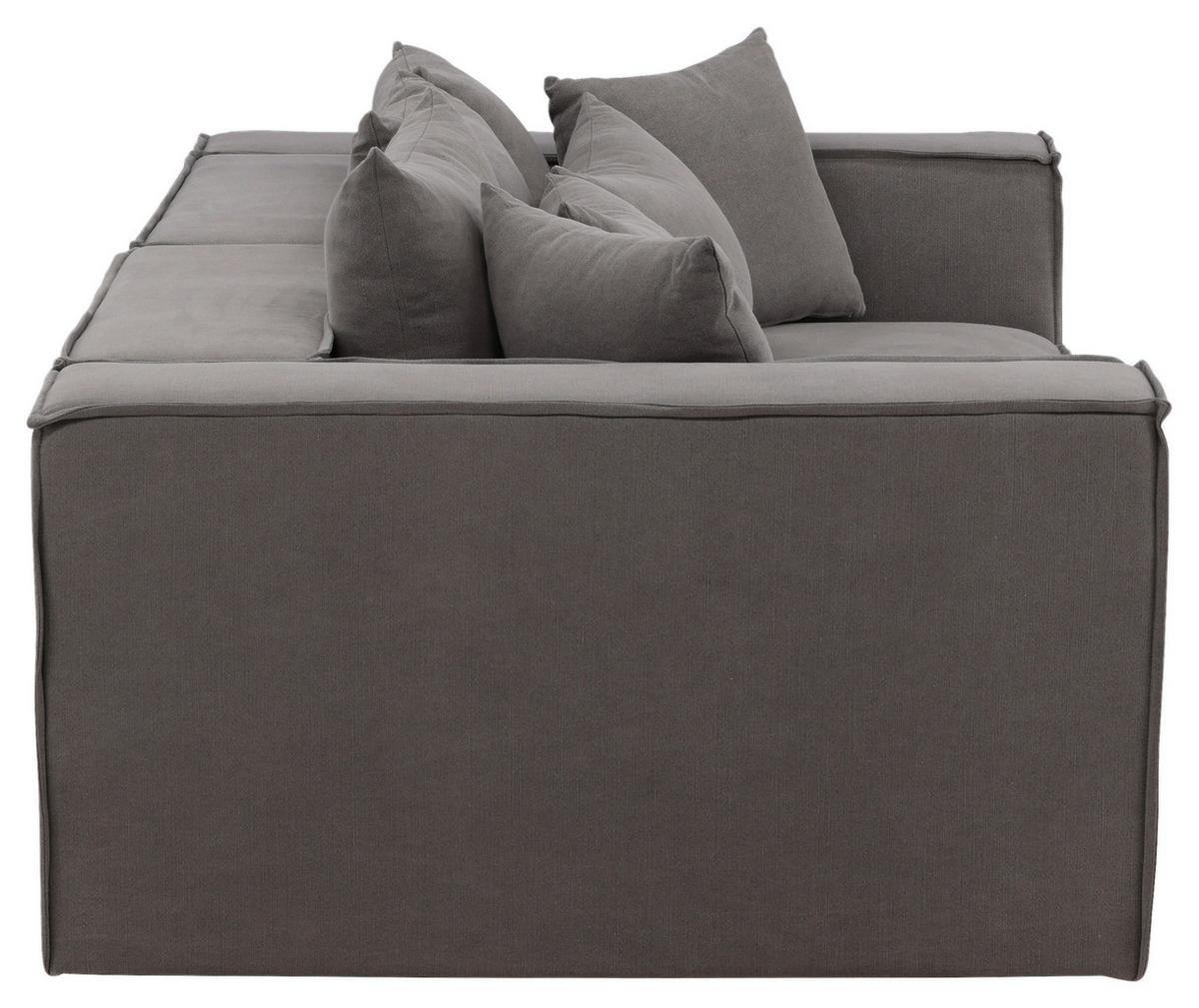 2-Sitzer-Sofa Gillholmen - Schwarz/Grau, Design, Kunststoff/Textil (232/80/116cm) - Livetastic