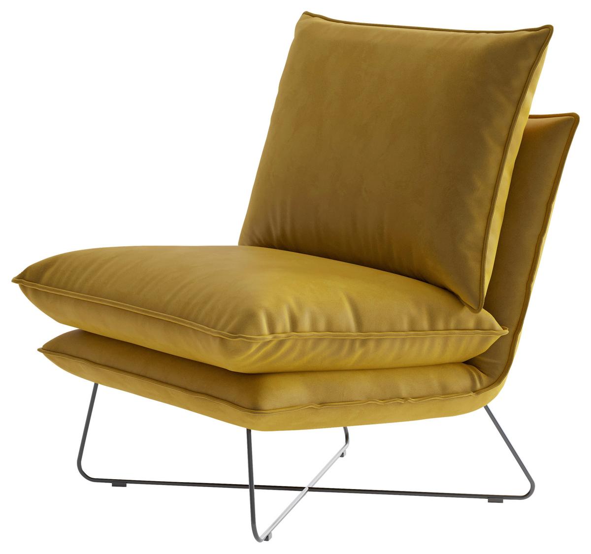 Sessel Skyline - Gelb, Design, Textil (72/84/90cm) - Livetastic