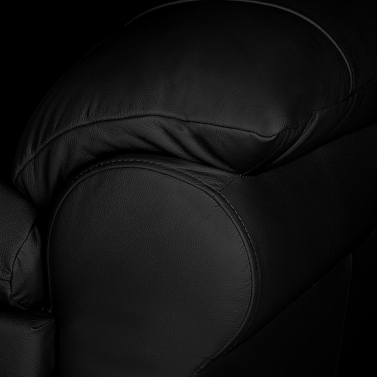 Schlafsofa Oslo Schwarz B: 205 cm - Schwarz, Design, Leder (205/92/85cm) - Livetastic
