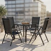 Gartengarnitur 5 -Teilig. Metall/Schwarz - Schwarz, Basics, Metall - Gardenson