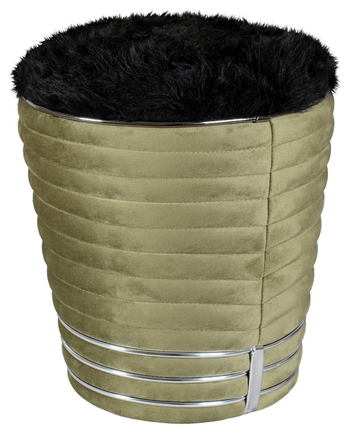 Hocker Doric 325 Grün/schwarz D: 42 Cm - Graphitfarben/Grün, Design, Textil (42/50cm) - Kayoom