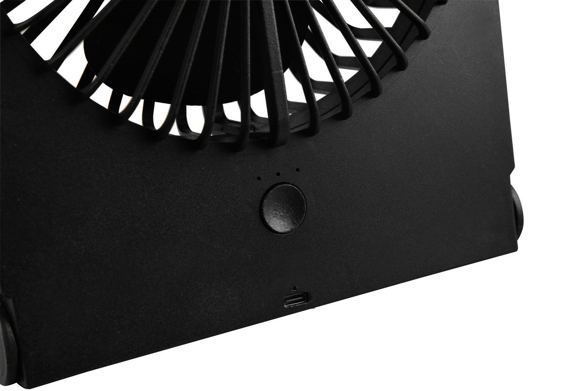 Tischventilator Breezy Schwarz B: 10,5 cm - Schwarz, Trend, Kunststoff (19/10,5/23cm)