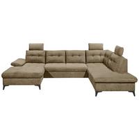 Sedacia súprava DURBAN U, pravá, piesková - čierna/piesková, Konventionell, textil/plast (170/324/218cm) - MID.YOU