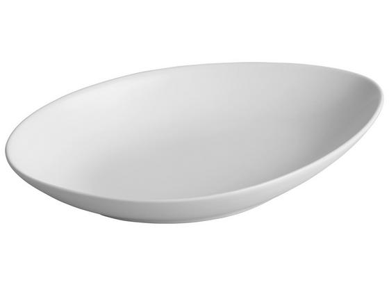 Servírovací Tanier Nele - biela, Moderný, keramika (25,3/16/3,8cm) - Premium Living Servírovací Tanier Nele - biela, Moderný, keramika (25,3/16/3,8cm) - Premium Living