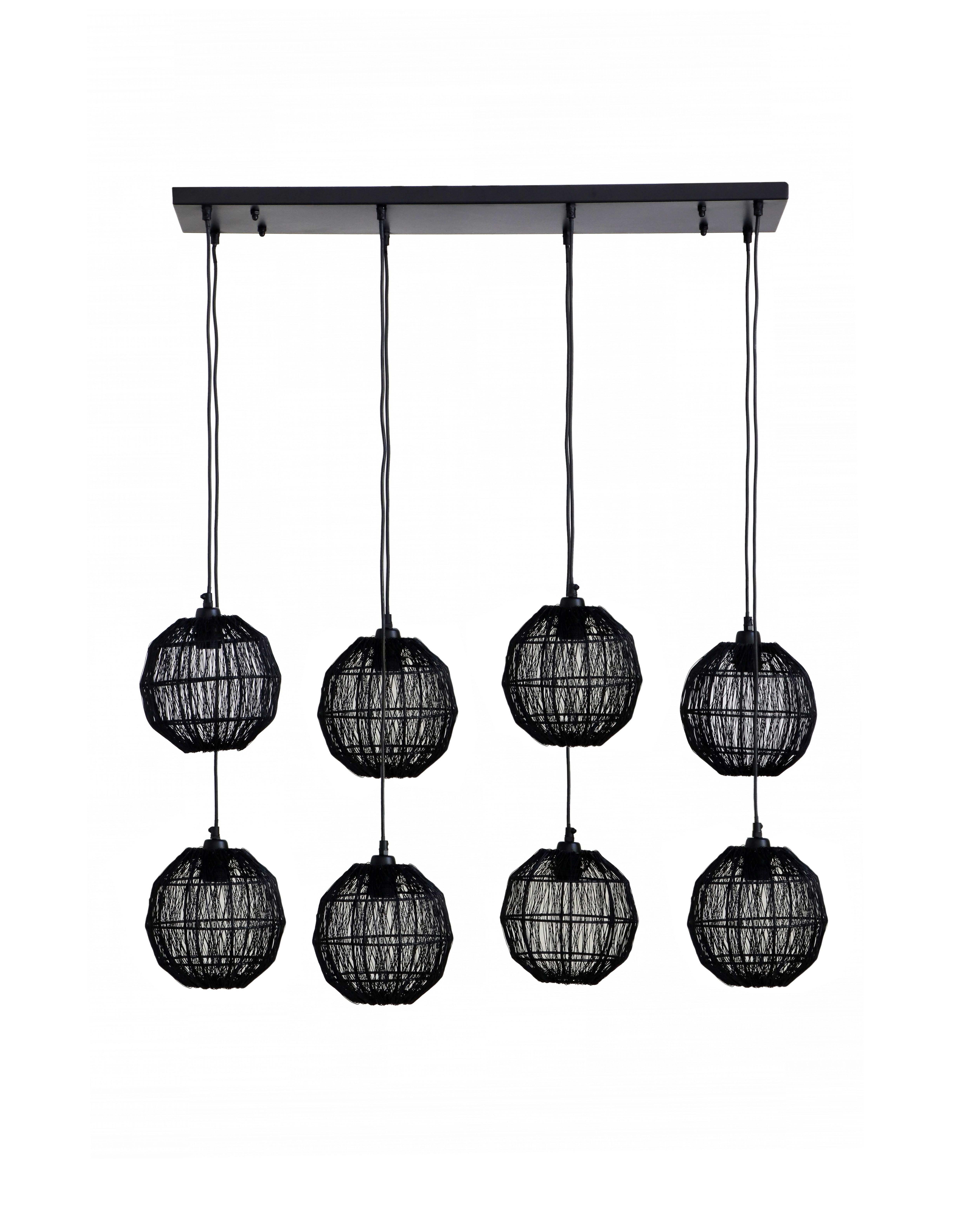Hängeleuchte 14994-8h - Schwarz, Basics, Metall (94/24/140cm) - Globo