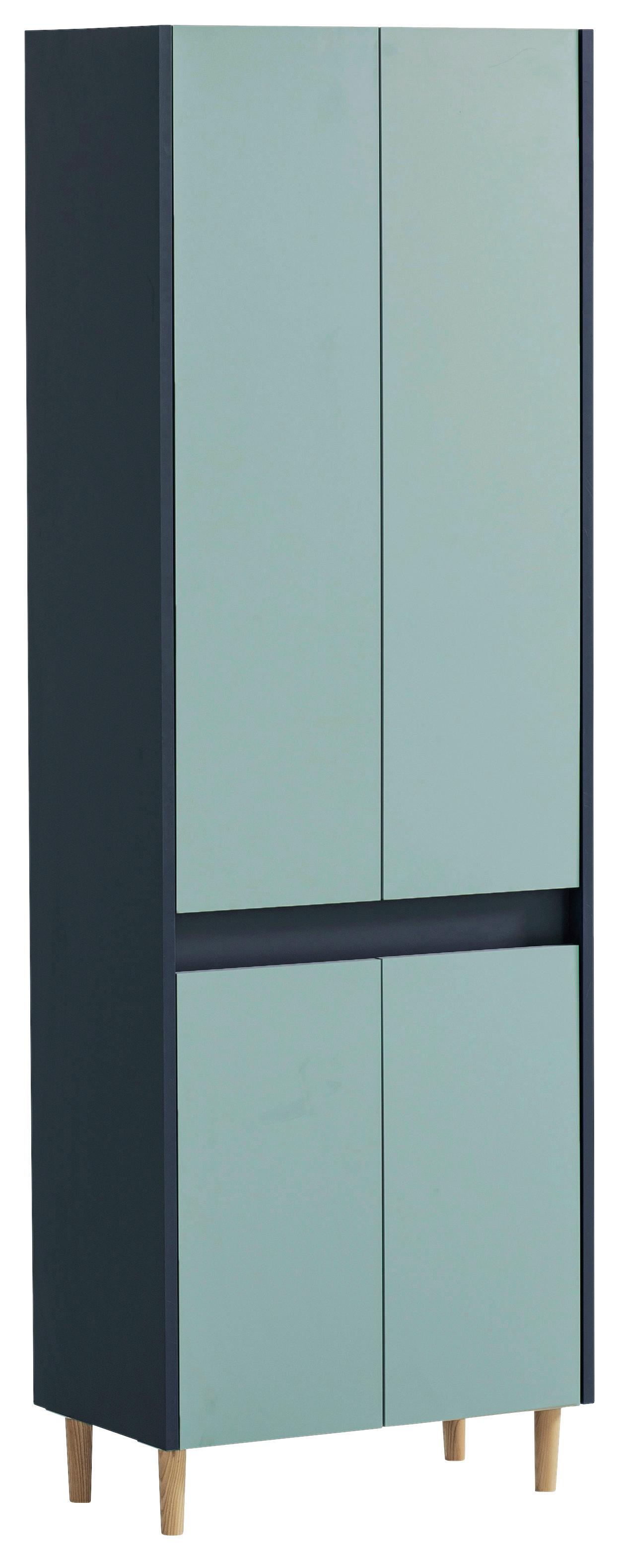 Hochschrank Lovis H 570 - Eschefarben/Dunkelblau, MODERN, Holzwerkstoff (56,9/170,0/33,0cm) - MID.YOU