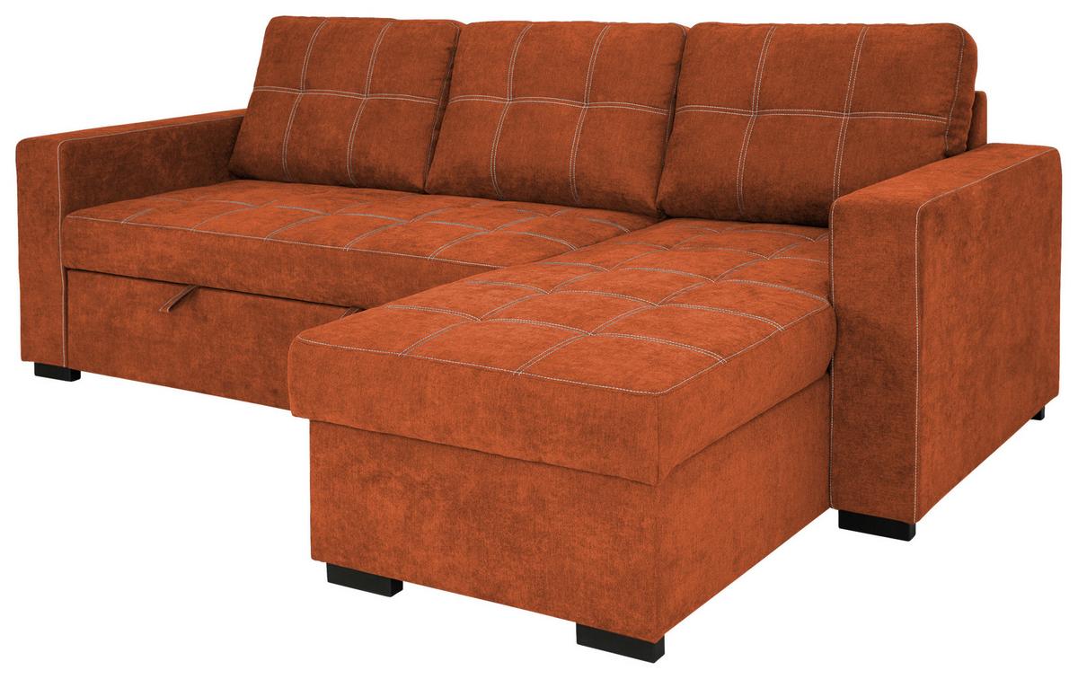 Sedacia súprava TURIN, terracotta - černá/terracotta, Design, kov/dřevo (239/87/160cm)
