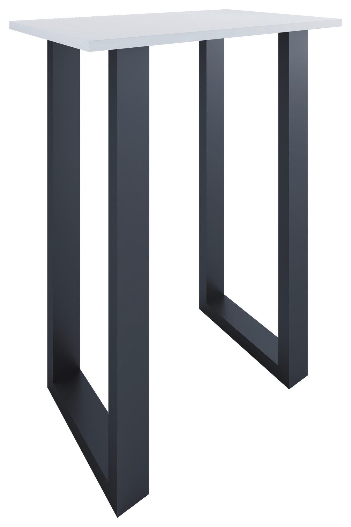 Bartisch Xona B 80x50 - Schwarz/Weiß, KONVENTIONELL, Holzwerkstoff/Metall (80/50/102cm)