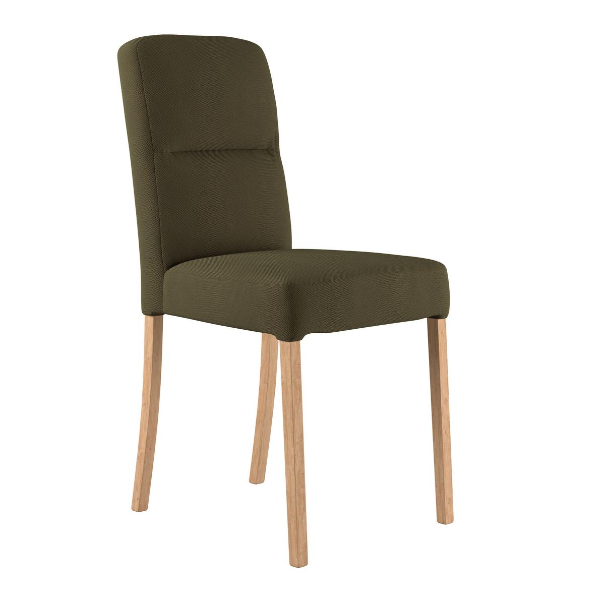 Vierfußstuhl Emma Ii Webstoff Moosgrün, B: 43 Cm - Eichefarben/Grün, KONVENTIONELL, Holz/Textil (43/91/58cm)
