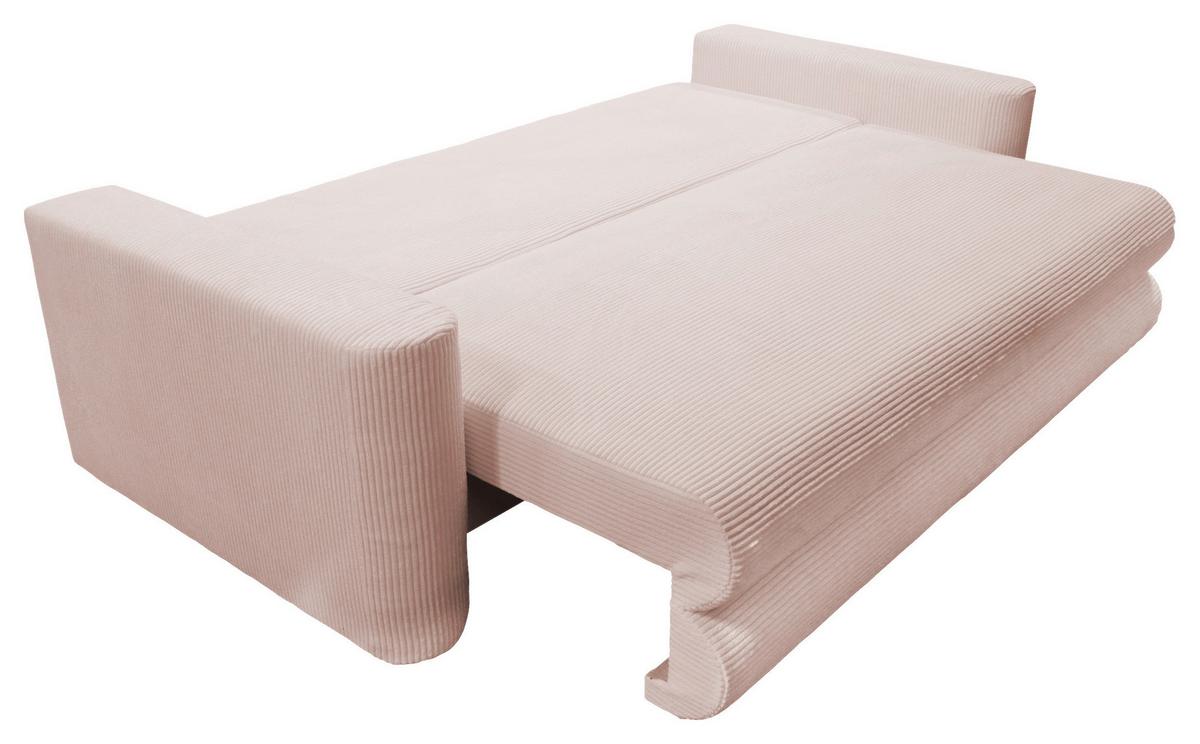 Schlafsofa Ralf Rosa B: 232 cm - Silberfarben/Rosa, Design, Textil (232/88/105cm) - MID.YOU