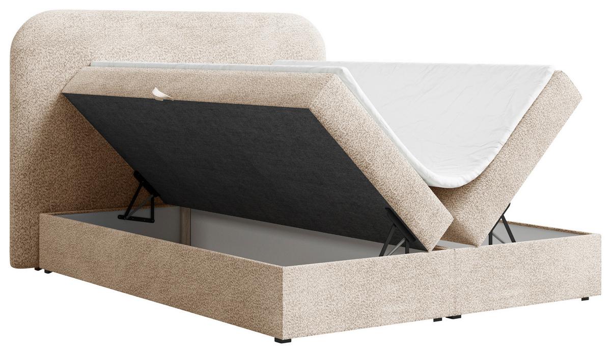 BOXBETT London Beige 140x200cm - Beige/Schwarz, MODERN, Holz/Kunststoff (140/200cm) - MID.YOU
