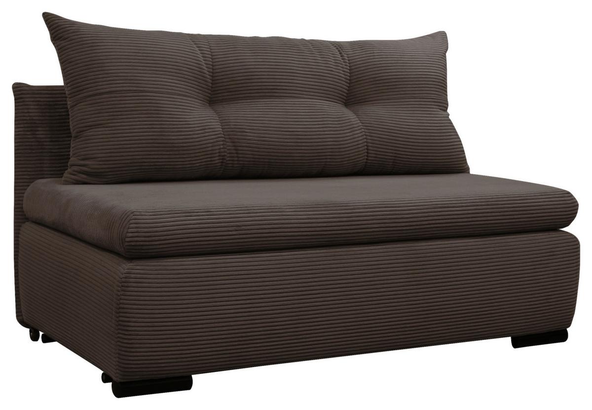 Schlafsofa Mit Bettkasten Yellow B: 154 Cm Cord Braun - Schwarz/Braun, Design, Textil (154/93/85cm) - MID.YOU