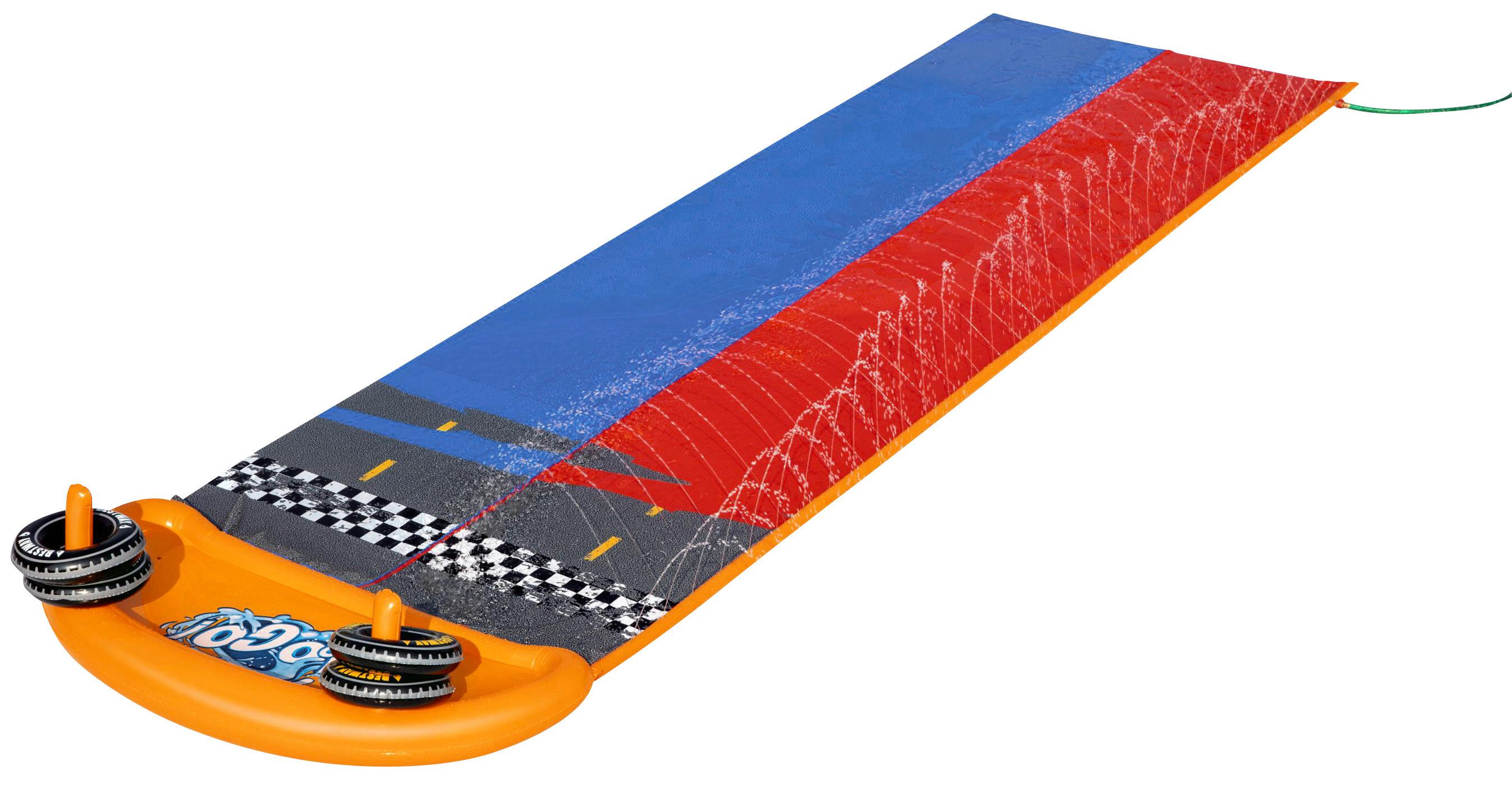 Wasserrutsche Splashy Speedway L: 488 cm - Blau/Rot, Basics, Kunststoff (1/488cm) - Bestway