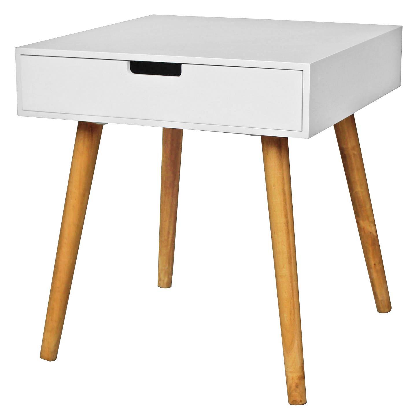 Beistelltisch Alina - Eichefarben/Weiß, MODERN, Holzwerkstoff (45/49/45cm)