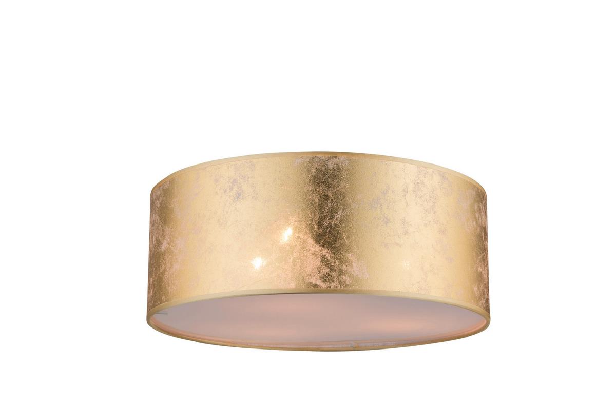 Deckenleuchte Ø 40 cm 3-Flammig Goldfarben - Goldfarben, Design, Kunststoff/Textil (40/17,5cm) - Globo