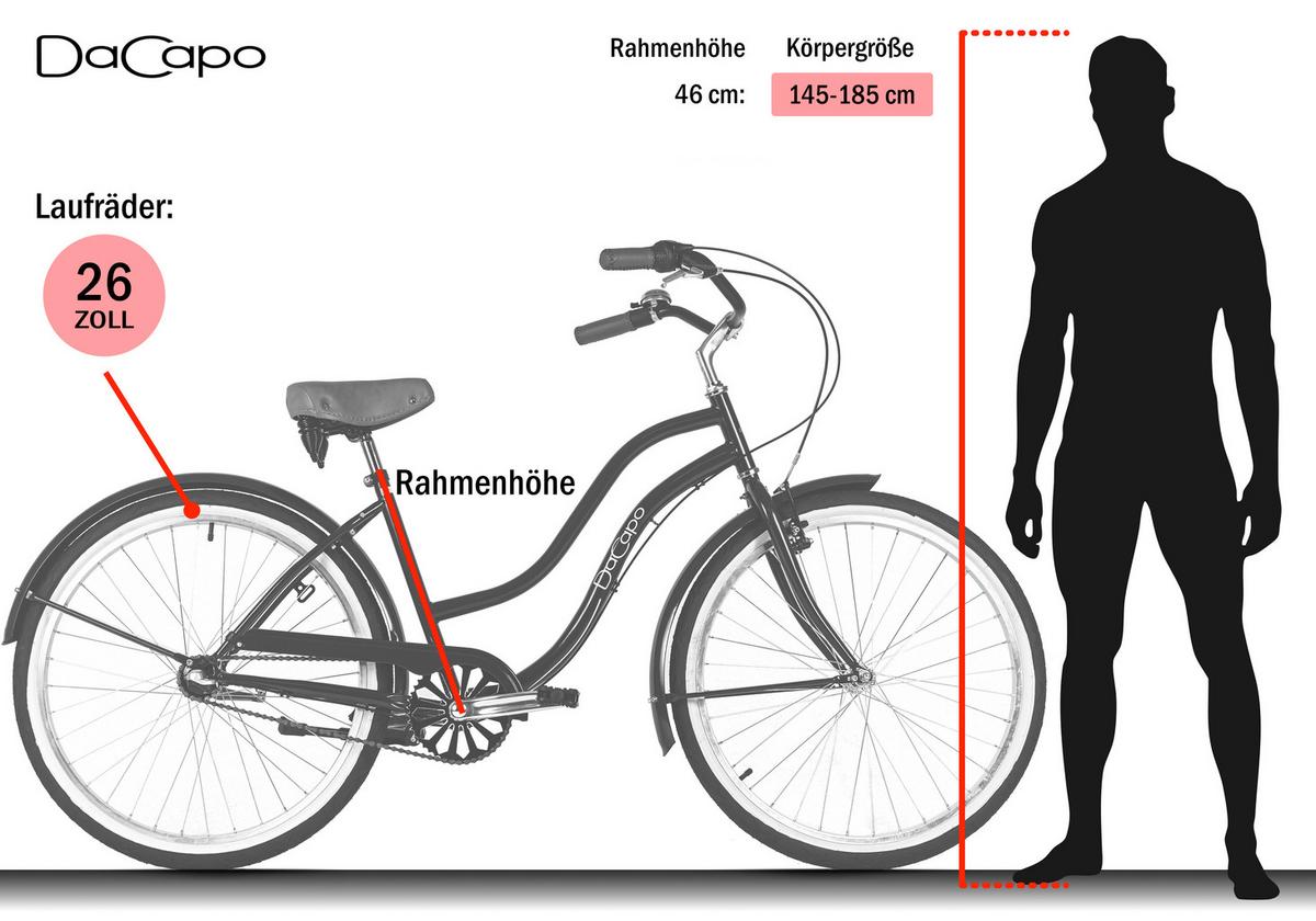 Beachcruiser Damen 26 Zoll - Blau, LIFESTYLE, Metall (25/140/60cm)