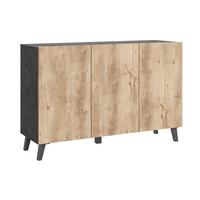 Sideboard Phuket 120 Anthrazit, Kastanie B: 120 Cm - Kastanieneichefarben/Anthrazit, Design, Holzwerkstoff (120/76/39cm) - Livetastic
