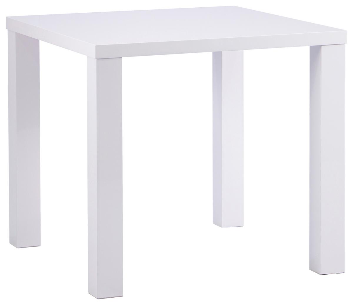 Esstisch Blake Hochglanz Weiß, B: 80 cm - Weiß Hochglanz, KONVENTIONELL, Holzwerkstoff (80/75/80cm) - P & B