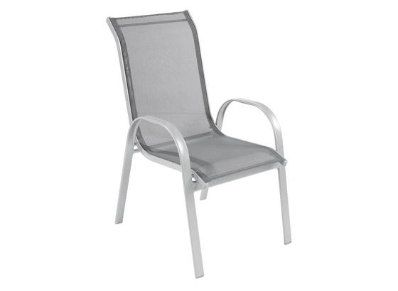 Gartensessel Hanna - Anthrazit/Silberfarben, KONVENTIONELL, Textil/Metall (54/96/76cm) - Ombra Gartensessel Hanna - Anthrazit/Silberfarben, KONVENTIONELL, Textil/Metall (54/96/76cm) - Ombra