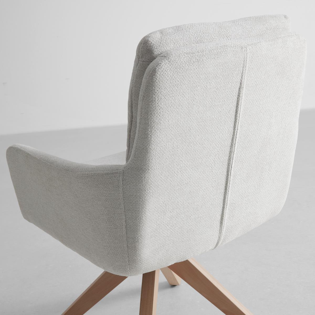 STOLIČKA S PODRÚČKAMI FINJA - farba buka/biela, Modern, kov/drevo (59/97/63cm) - Bessagi Home