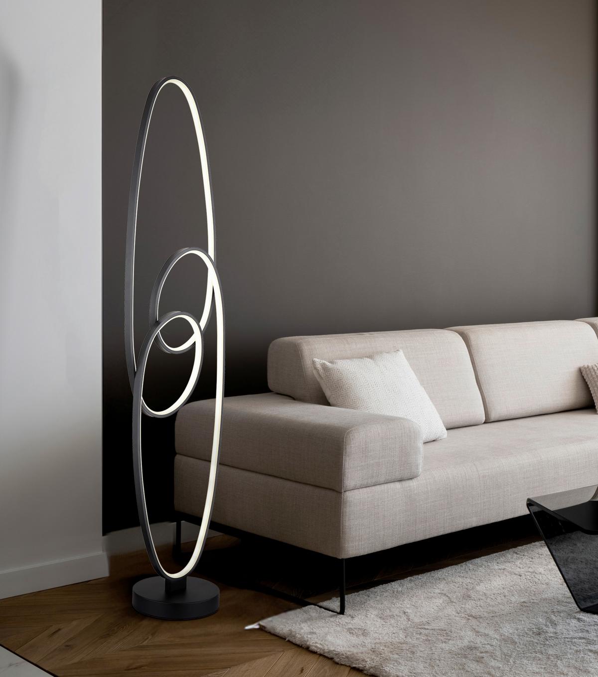 Led Állólámpa 67177-36s Spira - fekete/fehér, Design, műanyag/fém (29/20/122cm) - Globo