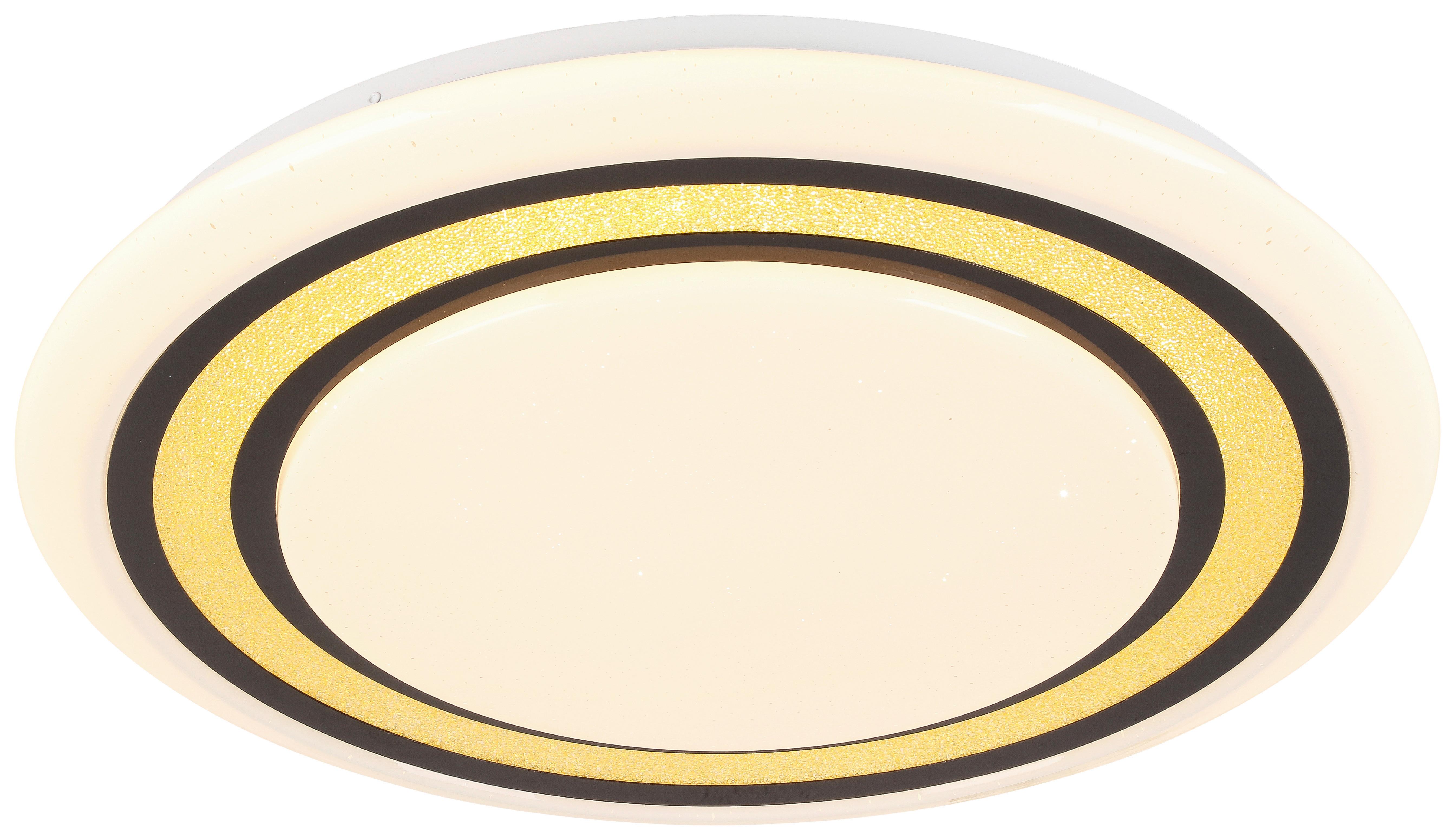 Led-deckenleuchte Kerstin Ø 55 Cm Mit Sternenhimmel - Goldfarben/Schwarz, Design, Kunststoff/Metall (55/10cm) - Luca Bessoni