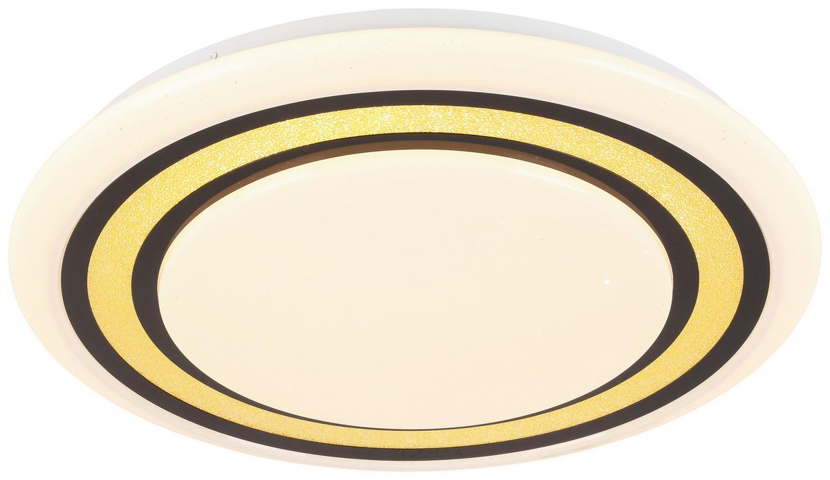 Led-deckenleuchte Kerstin Ø 55 Cm Mit Sternenhimmel - Goldfarben/Schwarz, Design, Kunststoff/Metall (55/10cm) - Luca Bessoni