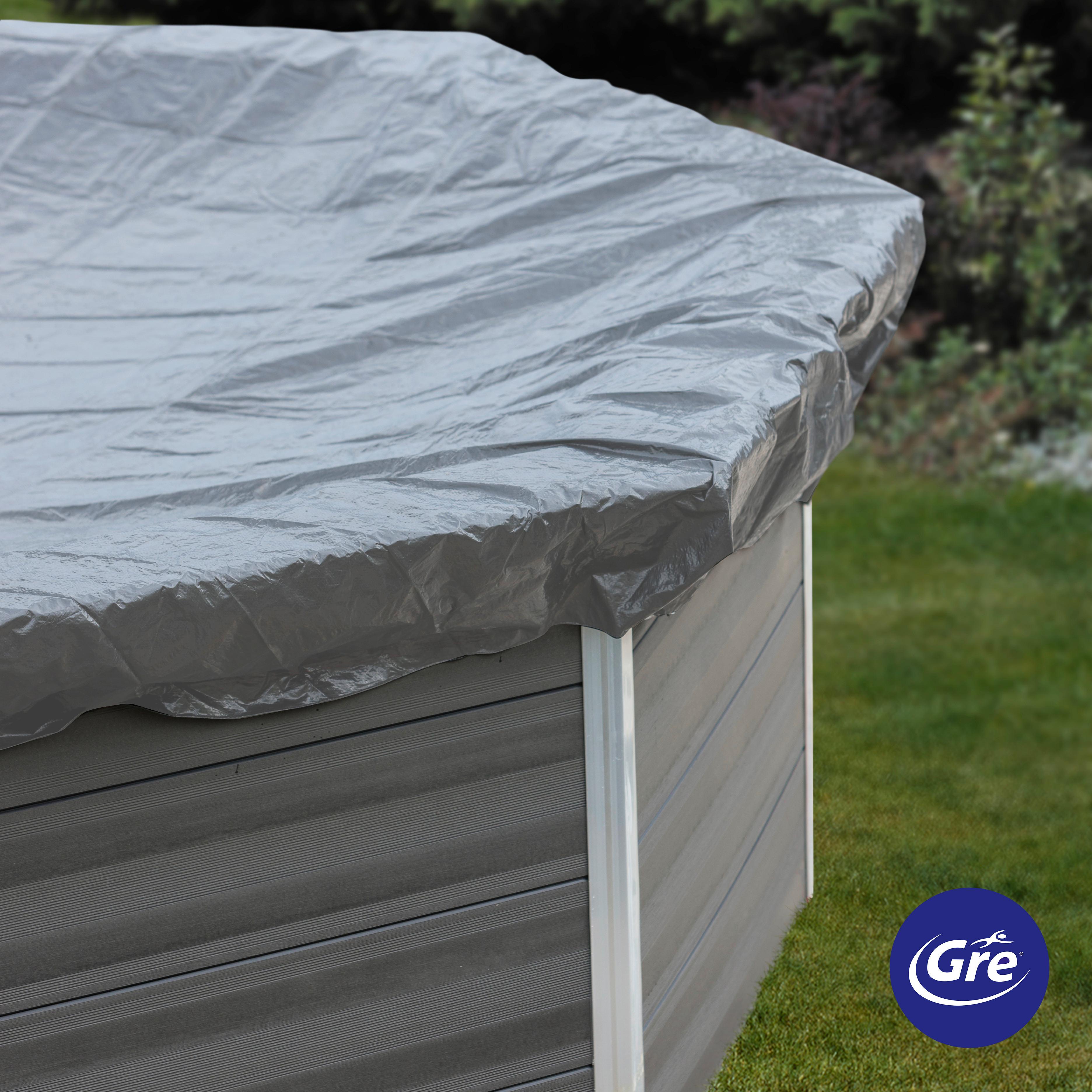 Poolabdeckplane Winterabdeckplane - Grau, KONVENTIONELL, Kunststoff (436/854cm) - Gre