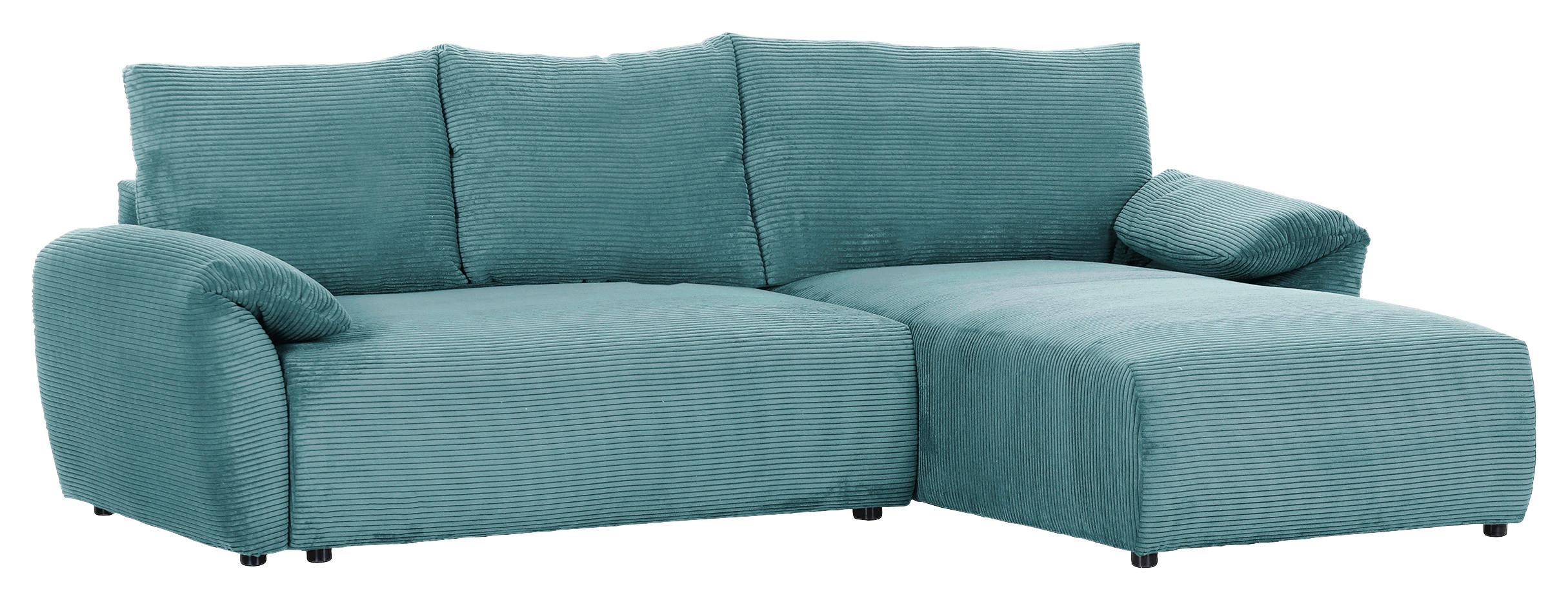 Ecksofa Cuty Petrol S: 266x180 cm - Petrol/Schwarz, KONVENTIONELL, Textil (266/180cm) - MID.YOU