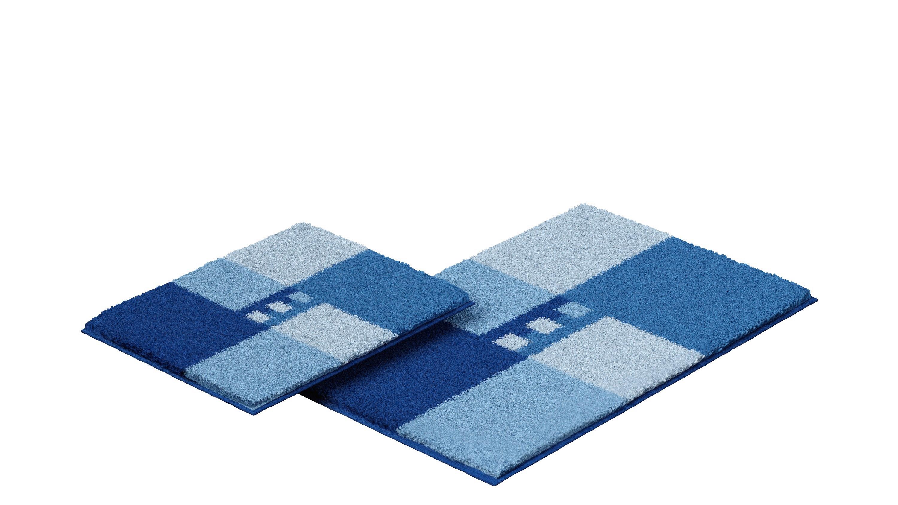 Bademattenset Roman 2er Set - Blau, Basics, Textil (40x50/50x80cm) - Grund