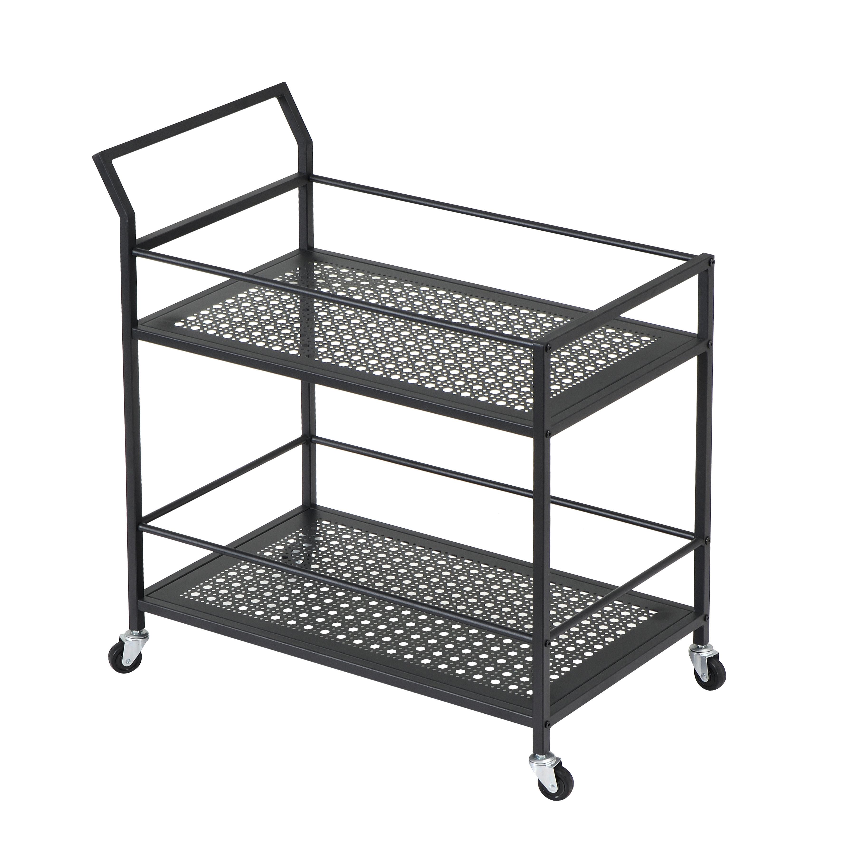 SERVIERWAGEN Schwarz B: 79 cm - Schwarz, Design, Kunststoff/Metall (79/45/83cm) - MID.YOU