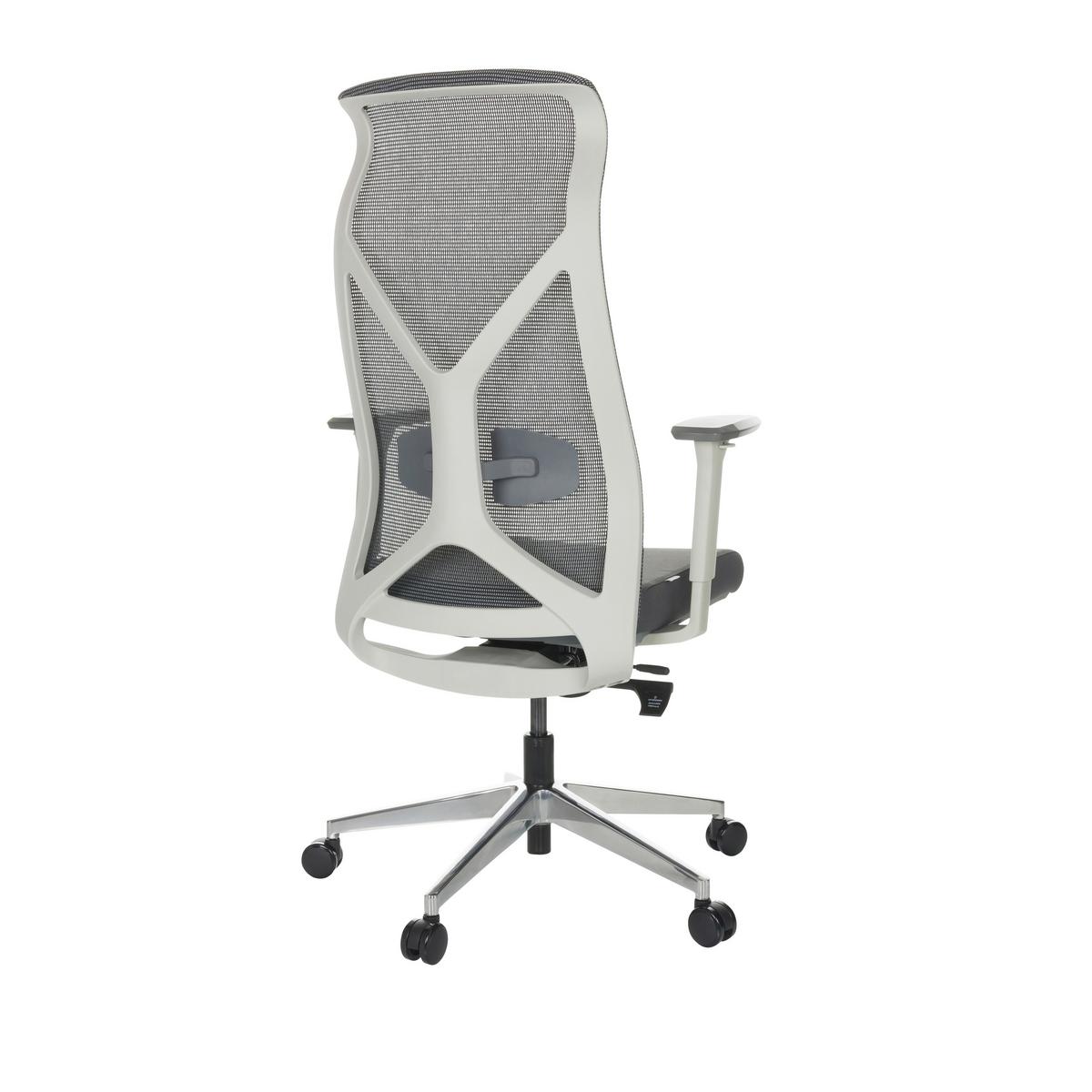 Drehstuhl Azurro White - Silberfarben/Schwarz, Basics, Kunststoff/Textil (69/119-128/60cm) - MID.YOU