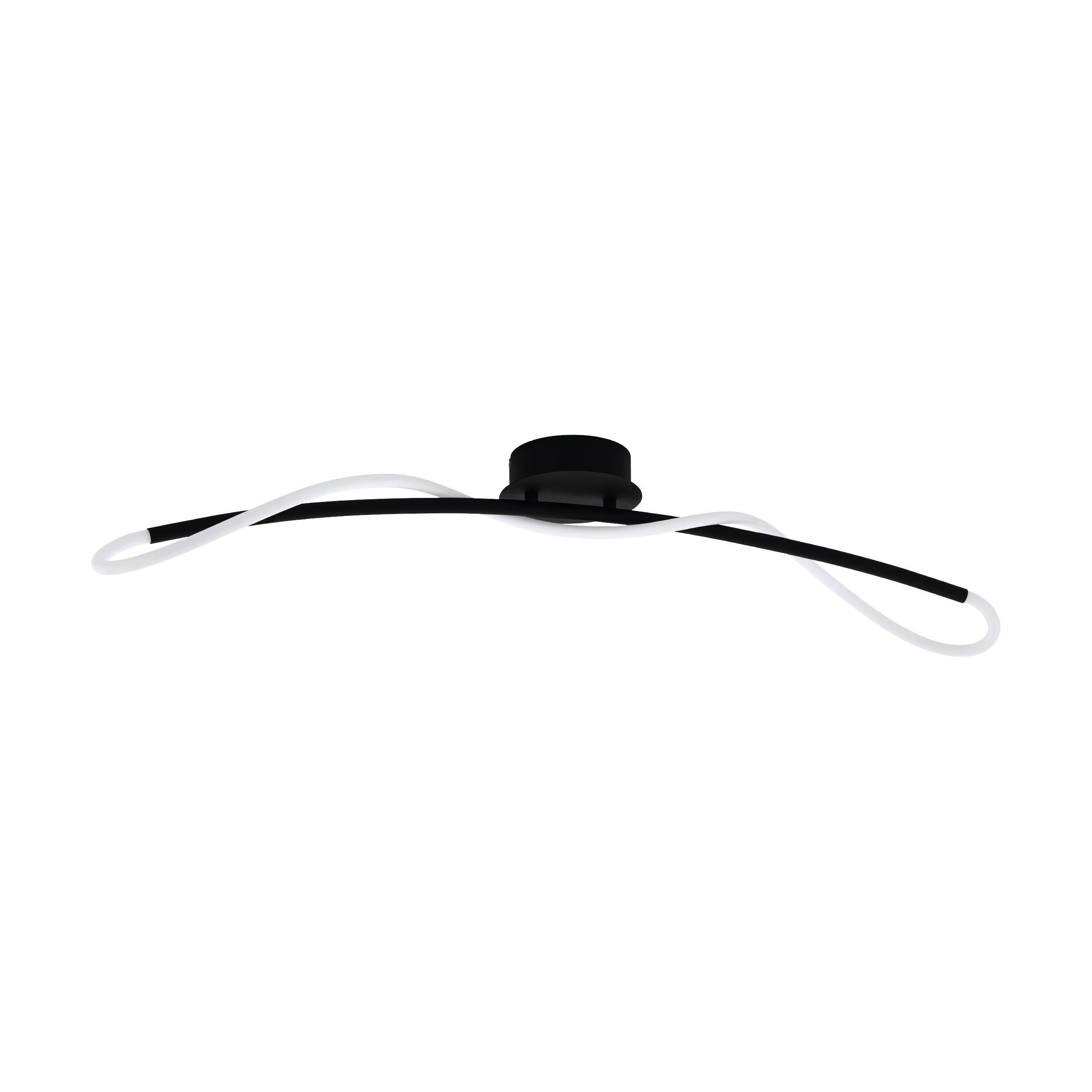 Deckenleuchte Egidonella L: 90 cm Schwarz/Weiß - Schwarz/Weiß, Design, Kunststoff/Metall (90/14/21cm) - Eglo