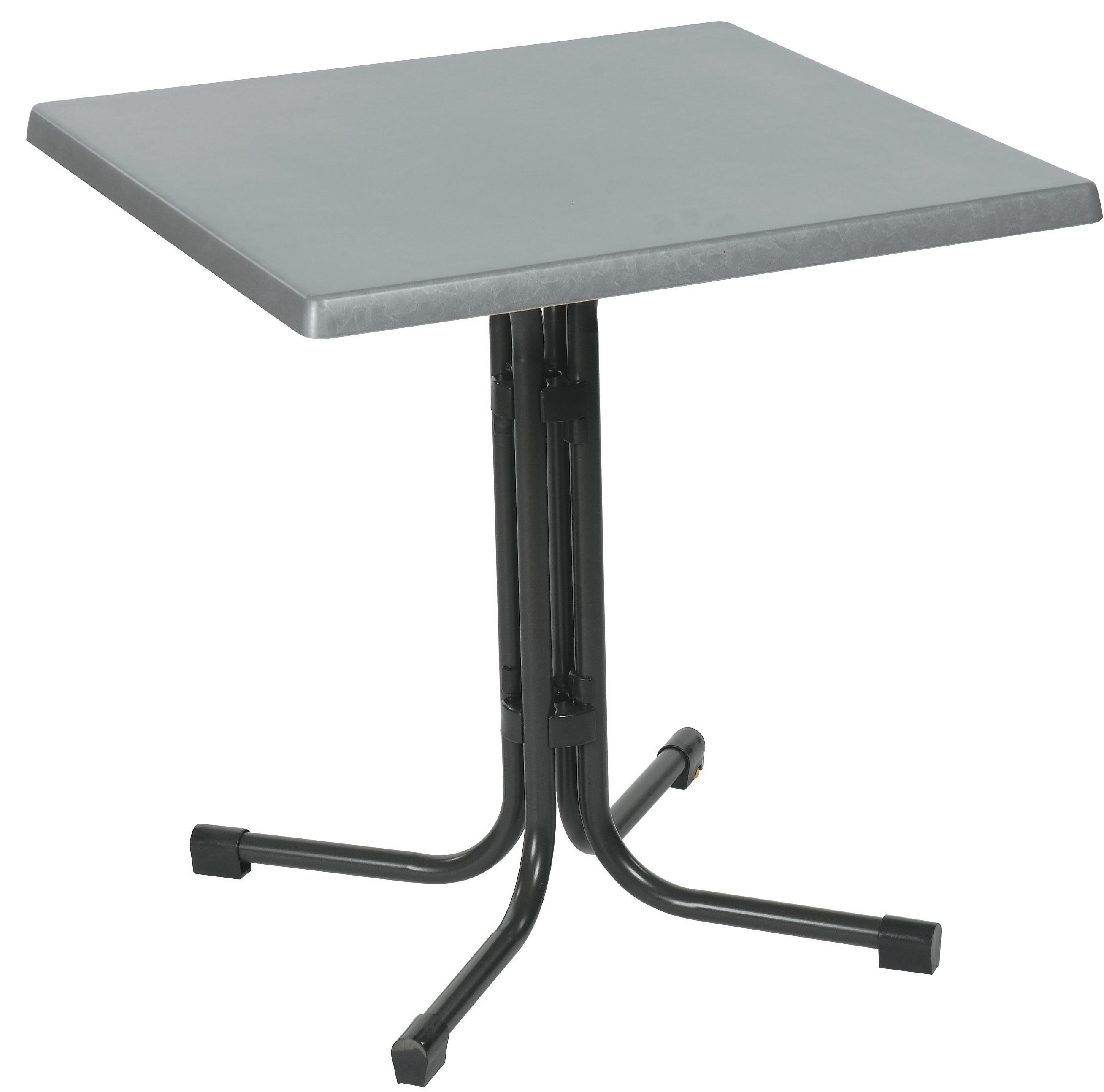 Gartentisch Klappbar Acmap Metall/Holzwerkstoff L: 80 cm - Anthrazit/Grau, Basics, Holzwerkstoff/Metall (80/80/72cm) - Gardenson