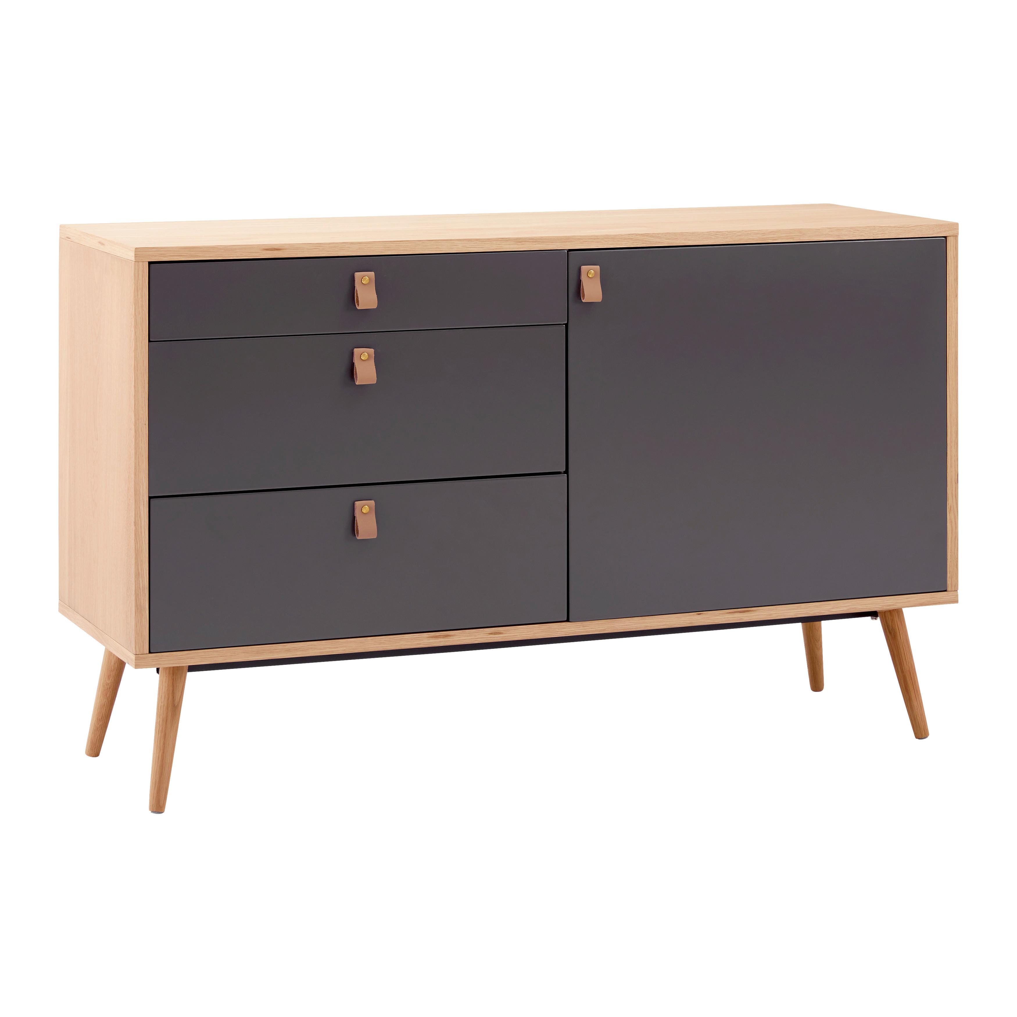 Široká komoda LENA prírodné farby/sivá - svetlohnedá/sivá, Modern, drevo/kompozitné drevo (120/75/40cm) - Bessagi Home
