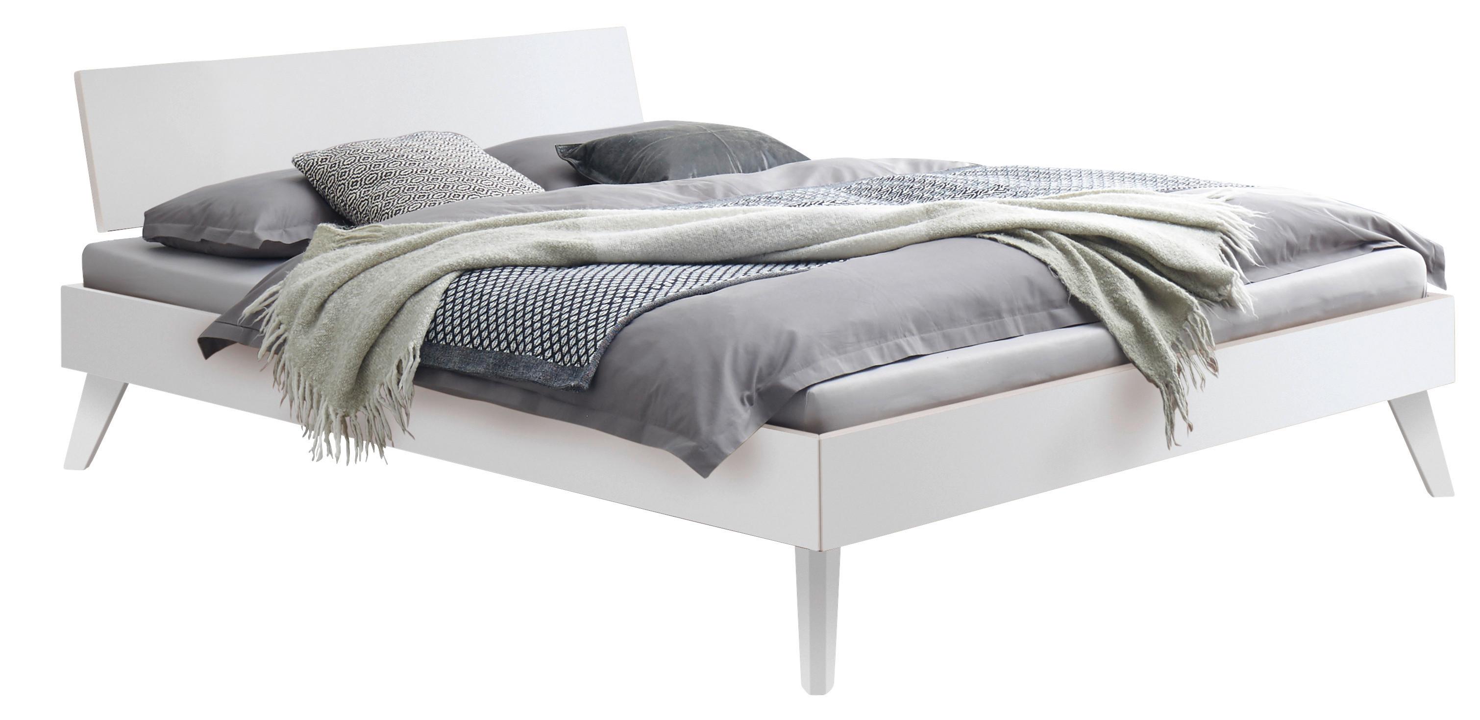 Bett Ancona, Weiß 200x200 cm - Weiß, Natur, Holzwerkstoff (200/200cm) - Hasena