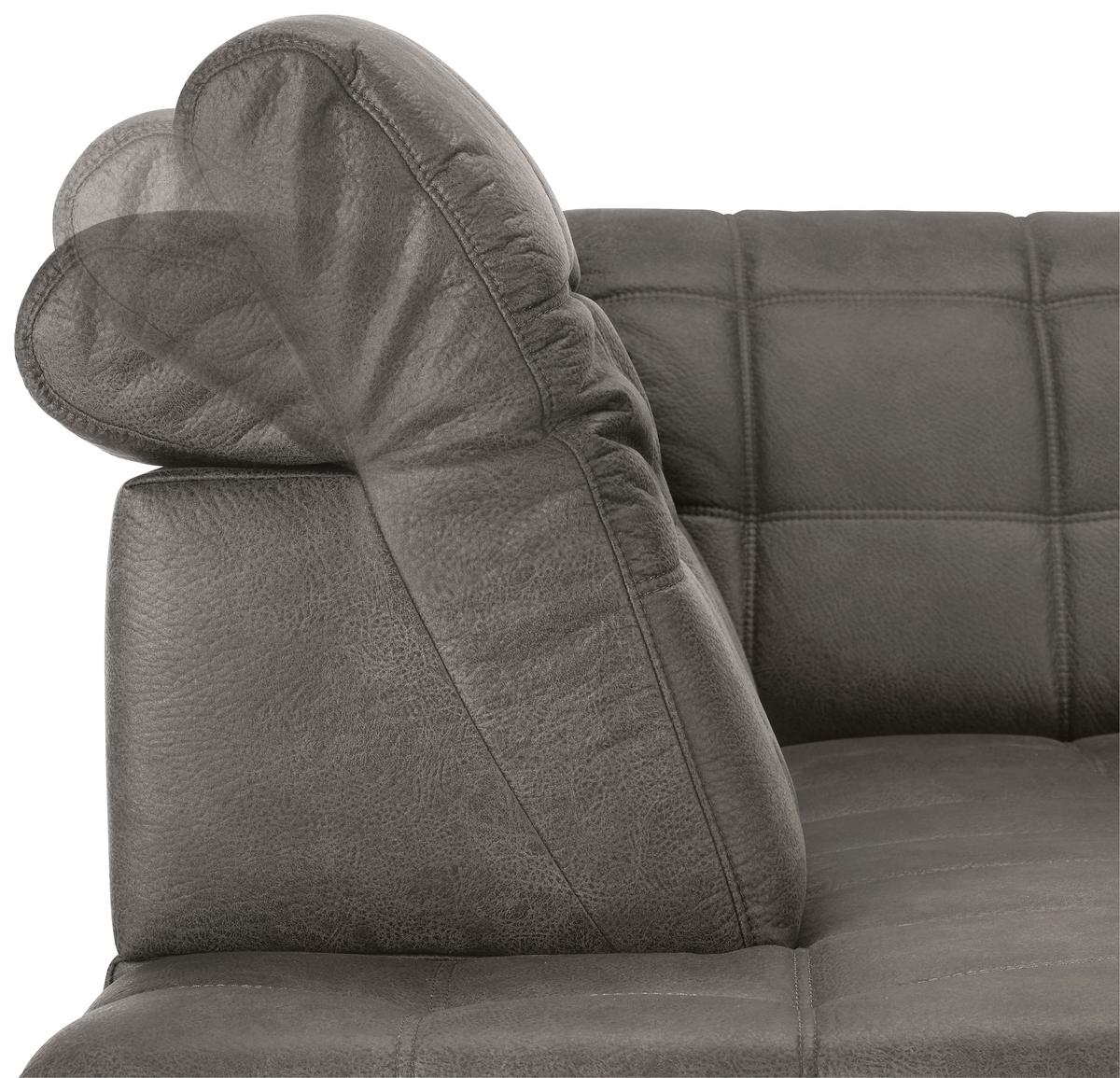 Rohová sedačka PANAMA, ľavá, sivobéžová - čierna/sivobéžová, Konventionell, kov/textil (216/89-102/304cm) - Premium Living