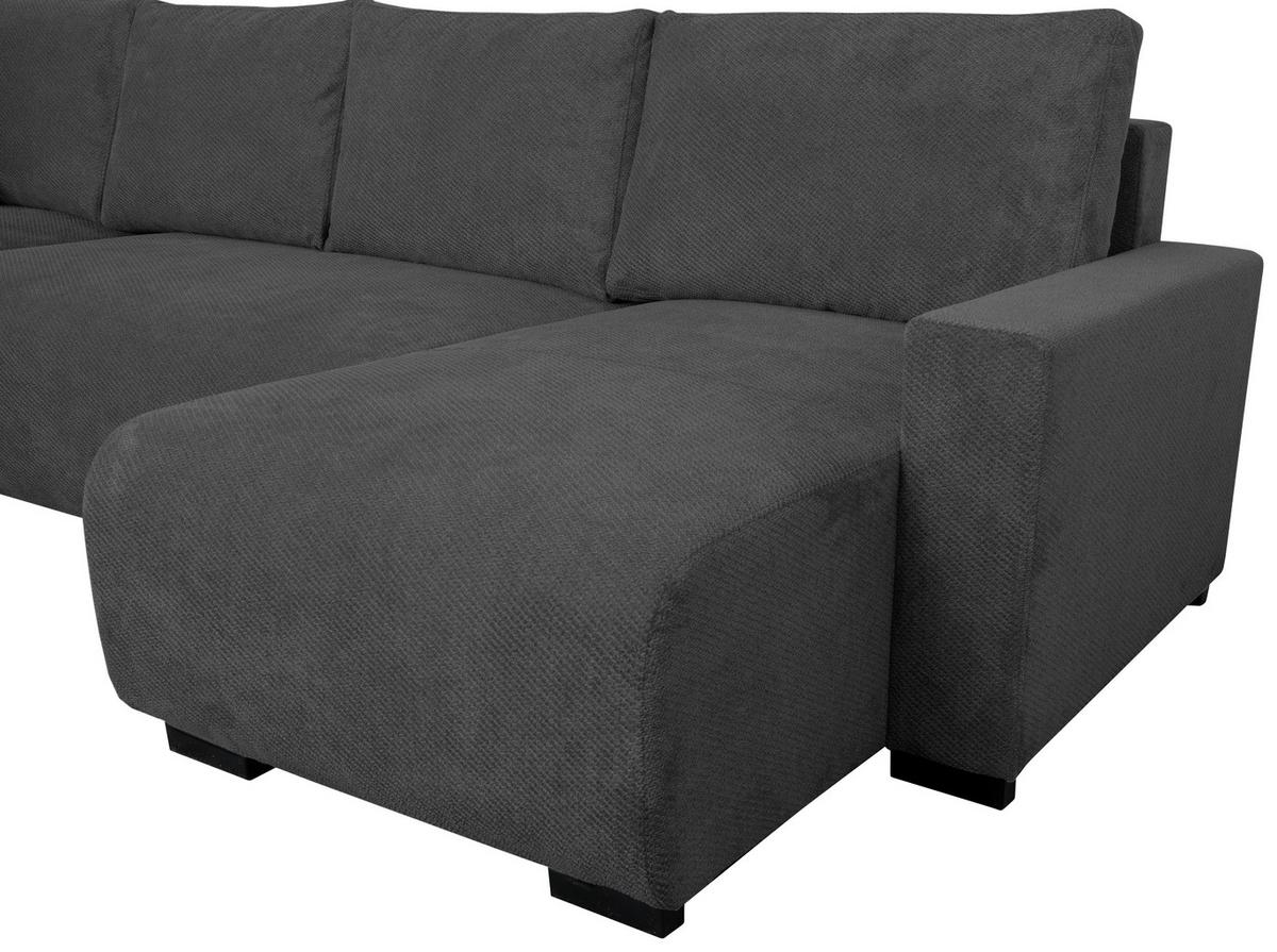 Wohnlandschaft Veronice Anthrazit B: 313 cm - Blau/Anthrazit, Trend, Textil (171/313/141cm)