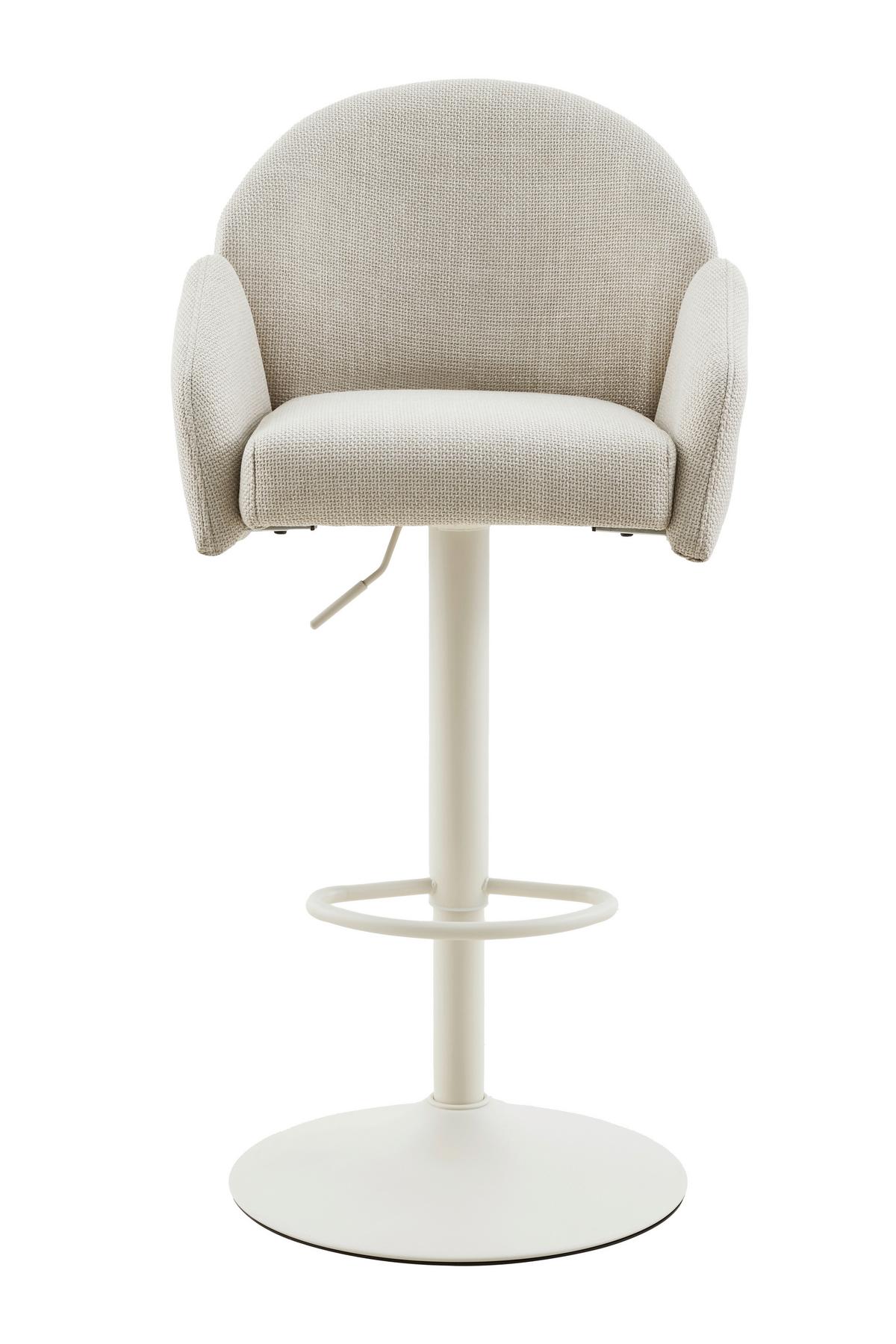 Barhocker-Set Holly H 2er-Set - Beige/Creme, MODERN, Textil/Metall (51,5/96-117/53cm) - MID.YOU