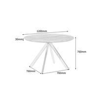 Étkezőasztal Leeds - natúr színű/fekete, Lifestyle, faalapú anyag/fém (120/76/120cm) - Livetastic
