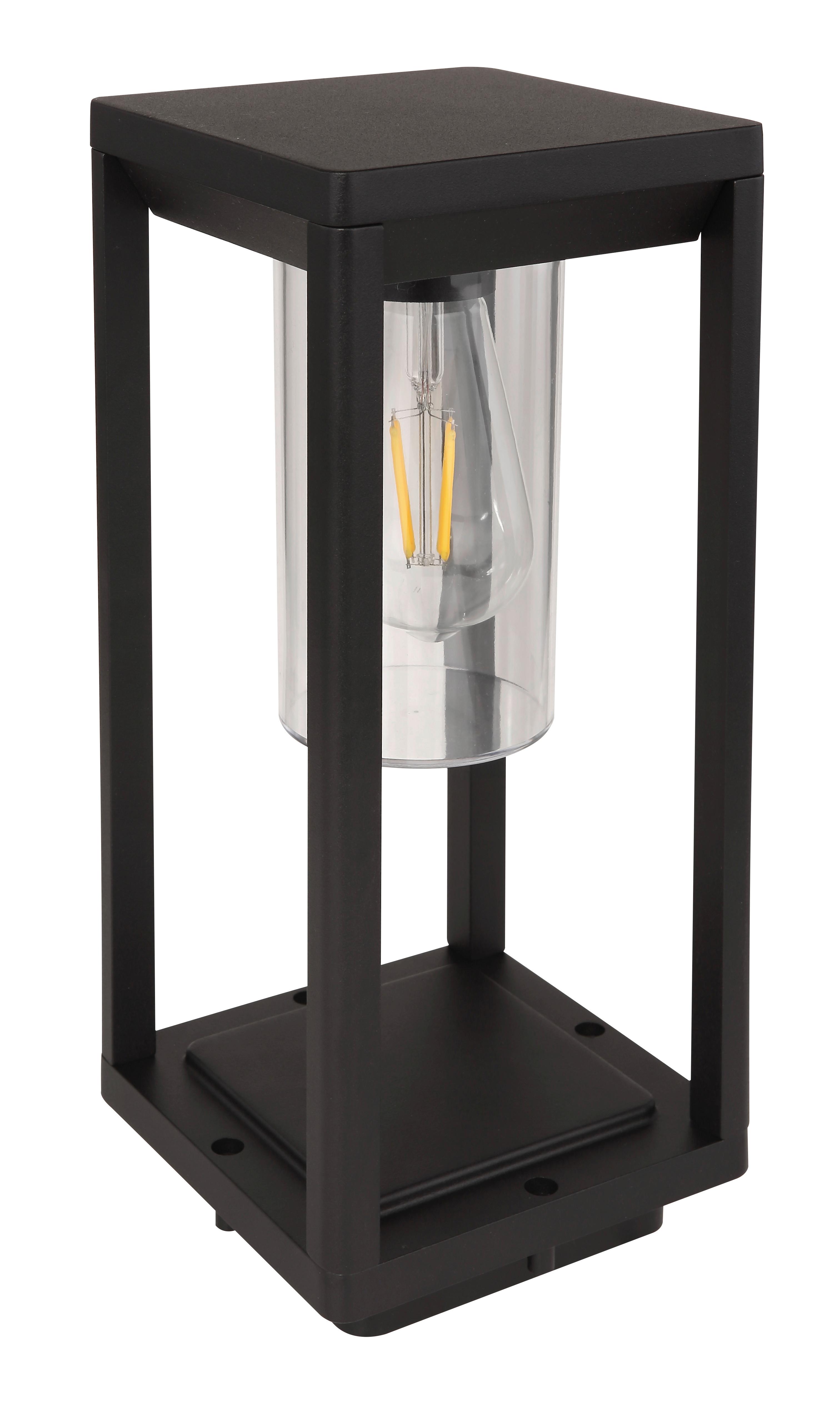 Außenleuchte Candela 15 Watt Aluminium - Klar/Schwarz, Basics, Kunststoff/Metall (15/15/35cm) - Globo
