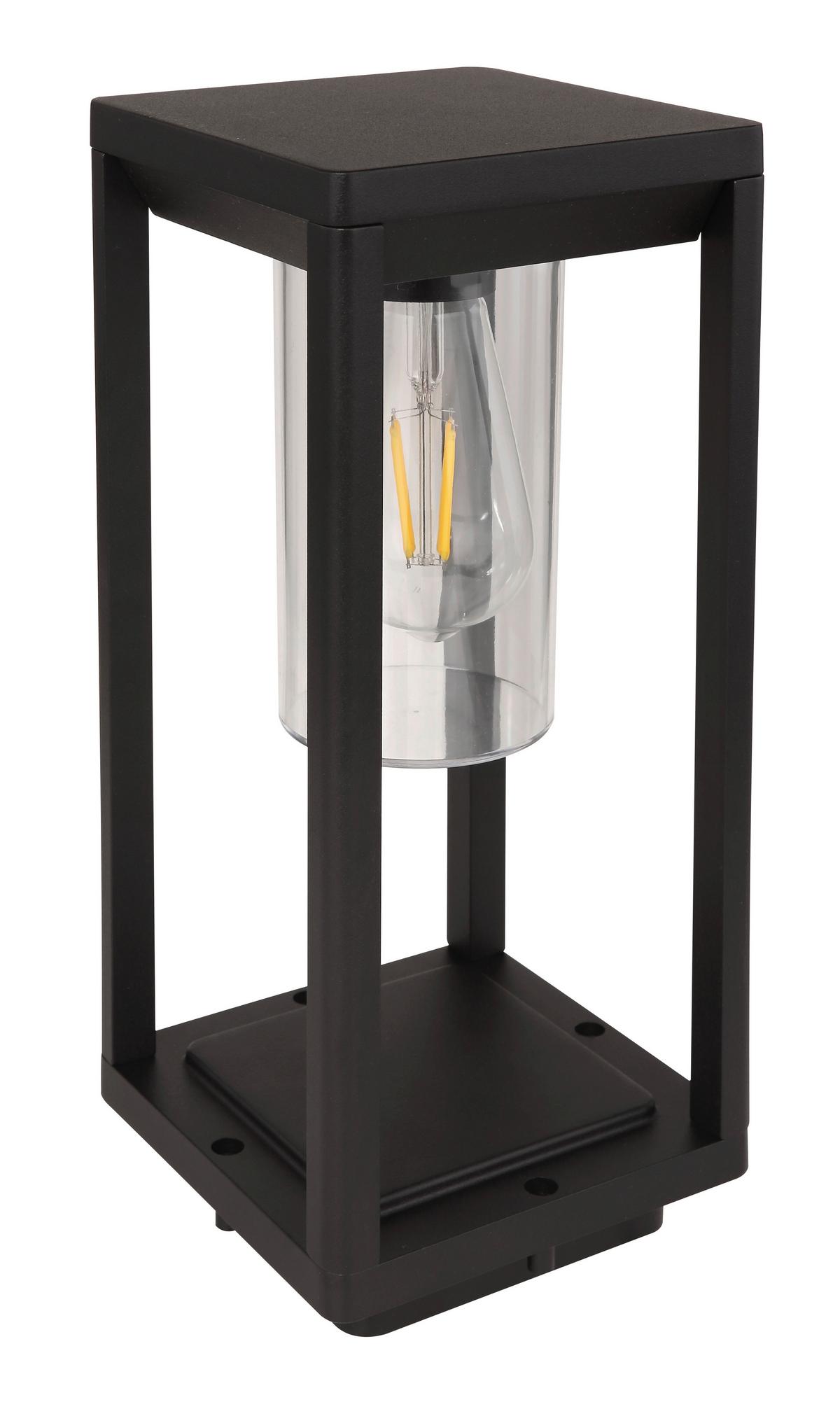 Außenleuchte Candela 15 Watt Aluminium - Klar/Schwarz, Basics, Kunststoff/Metall (15/15/35cm) - Globo