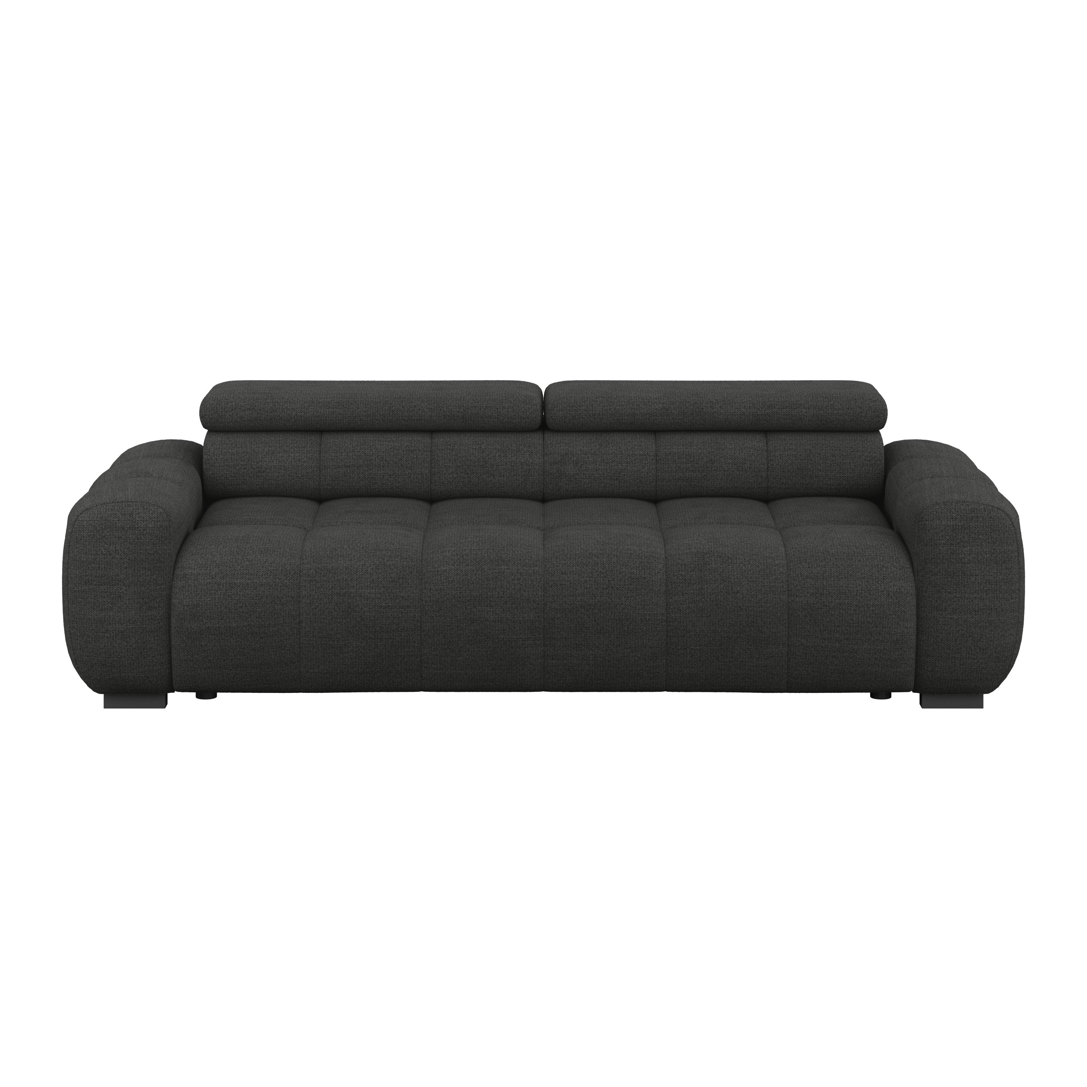 Bigsofa Bull Webstoff schwarz, B: 248 cm - Schwarz, Design, Textil (248/77-97/108cm) - Luca Bessoni