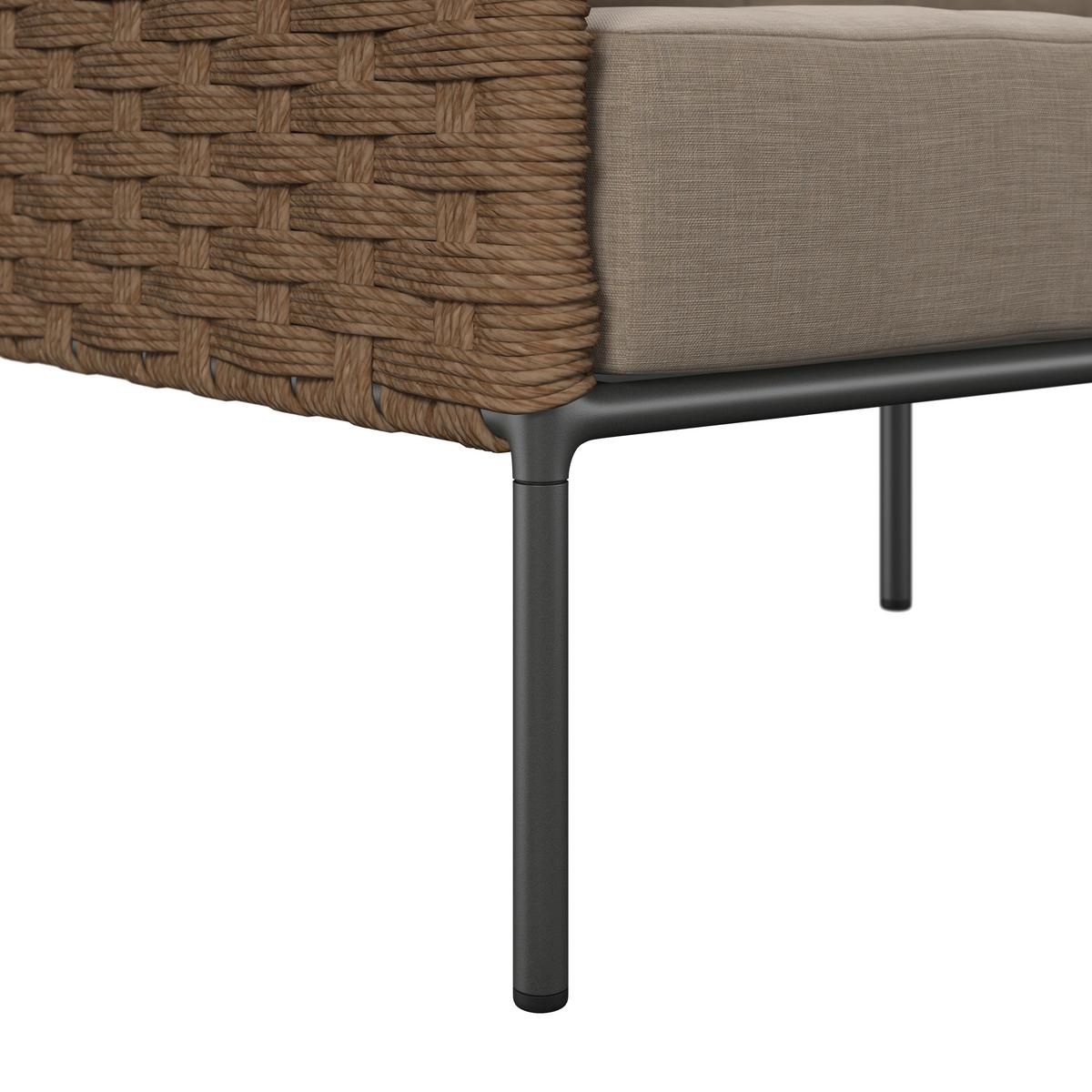 Loungegarnitur Amalfi - Beige/Gelb, MODERN, Holz/Kunststoff (120/40/65cm) - Beldano