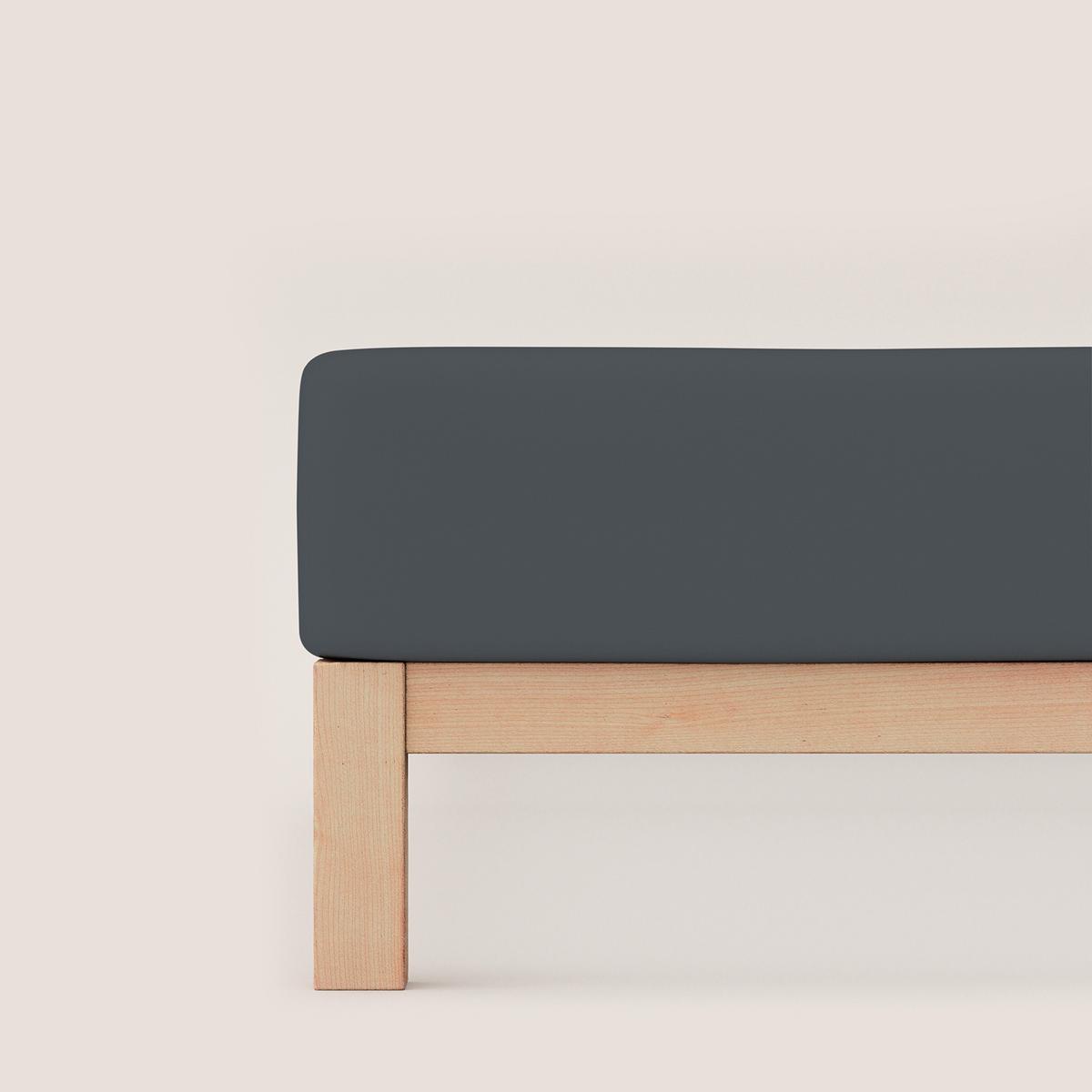 Spannleintuch Dunkelgrau 200-220x240 Cm Jersey - Dunkelgrau, Basics, Textil (200-220/240cm) - Schlafgut