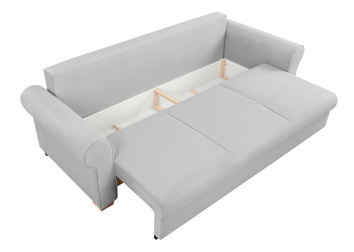 Schlafsofa Arles, Hellgrau 20 B: 240 Cm - Buchefarben/Hellgrau, Design, Textil (240/94/98cm) - MID.YOU