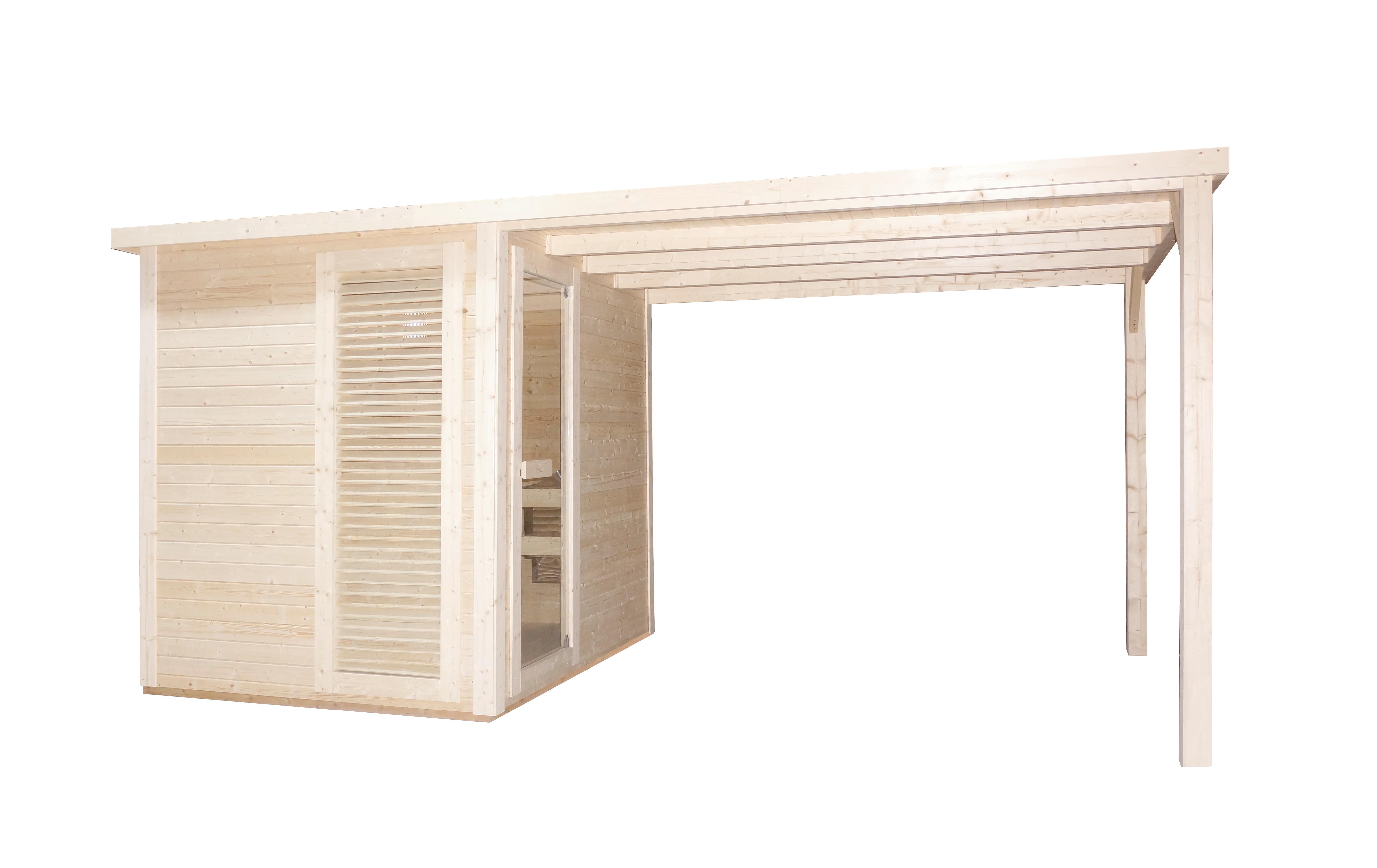 Sauna Rauma Naturfarben B: 230 cm - Naturfarben, KONVENTIONELL, Holz (460/230/219,5cm) - Sanotechnik