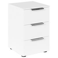 Nachtkästchen Flipp Weiß B: 40 Cm - Chromfarben/Schwarz, MODERN, Holzwerkstoff (40/61/42cm) - Rauch Möbel